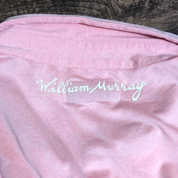 William Murray Golf Polo Size XXL In Pink Performance Stretch Plaid Sleeve - Picture 7 of 10